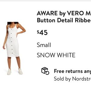 White AWARE BY Vero Moda Button-Down Midi Dress